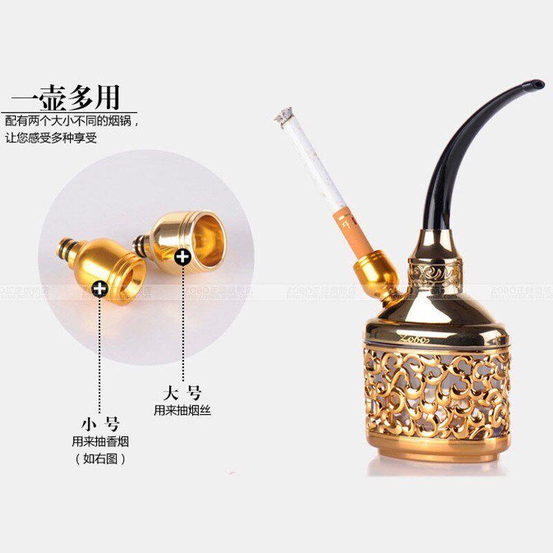 ZOBO正牌便携式水烟壶水烟斗双重过滤水烟嘴烟丝香烟烟锅全套烟具