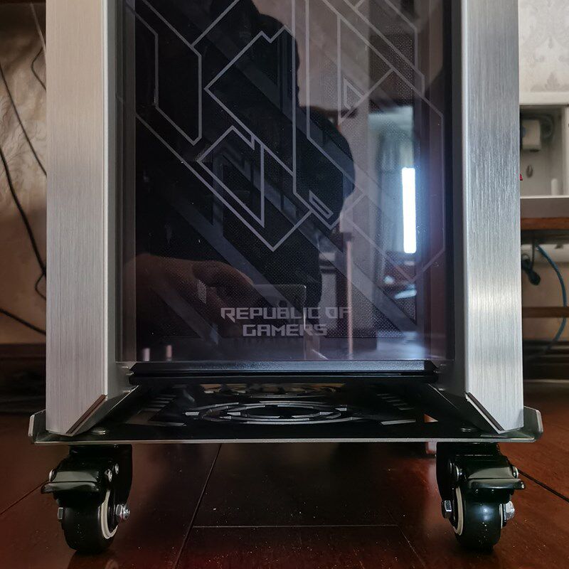 花叶?不锈钢电脑超大主机箱全塔托架移动底托承重金属散热可定制