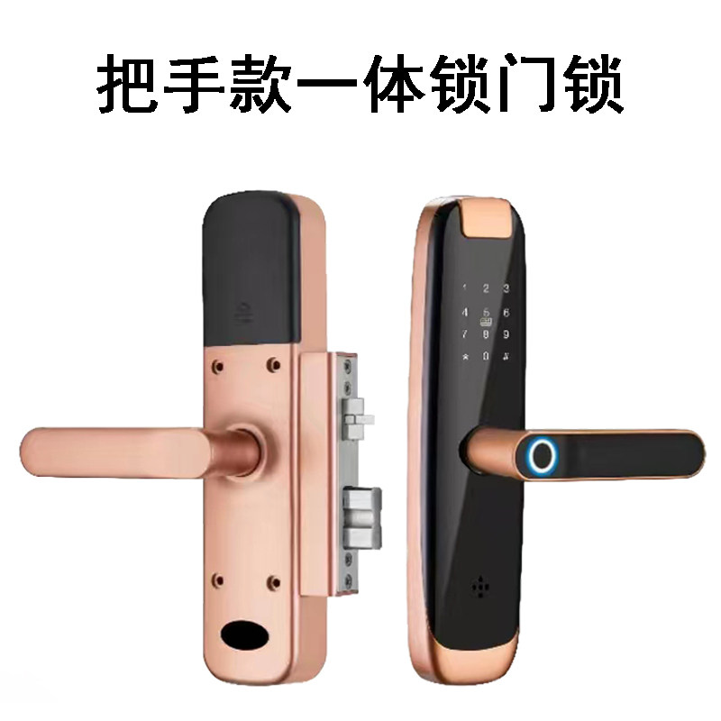 薄不锈钢木门老式防盗门通通蓝牙外装门牛头锁一体密码电控指纹锁