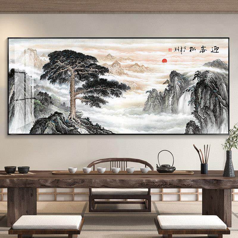 望云楼山水画客厅字画沙发背景墙装饰画国画中国风茶室办公室挂画