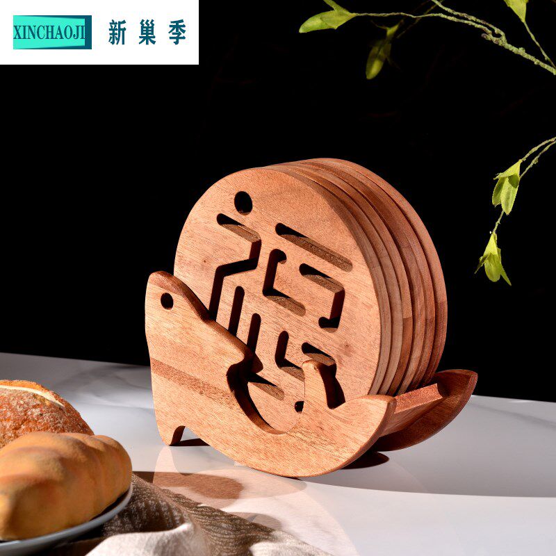 实木隔热垫餐桌高级感杯垫创意木质桌垫热锅防烫垫菜垫盘垫碗垫子