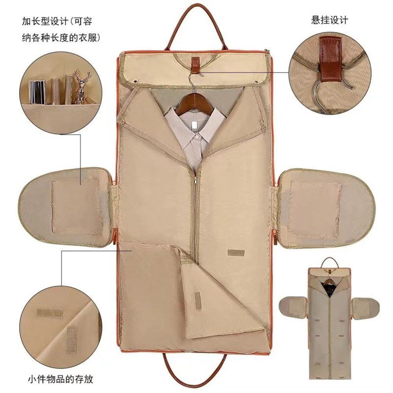 现货新款大旅行手提折叠女士服装行李袋户外健身包多功能过夜收纳