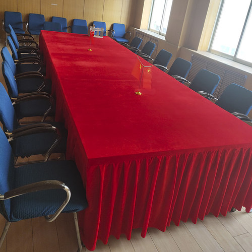 定制会议桌布商务金丝绒布办公室台布桌裙桌套乒乓球台长方形桌罩