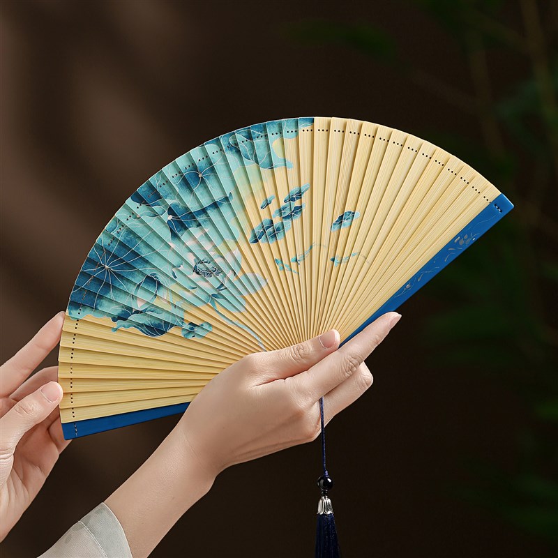 扇子全竹折扇小巧便携中国风随身古风折叠扇旗袍走秀新中式小扇子