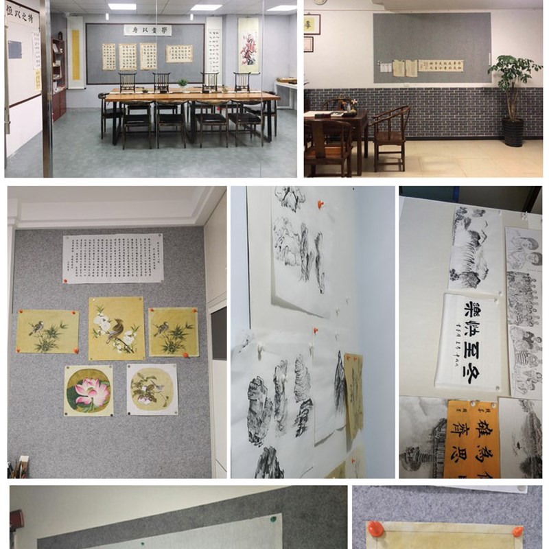 磁性书画墙贴磁铁毛毡书法展示自黏毛毡画板贴强磁力书法用画毯