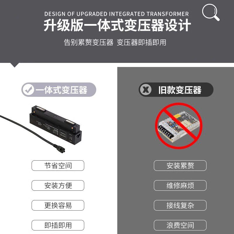 至御led磁吸轨道灯射灯线条灯一体式变压器100W150W200W电源驱动