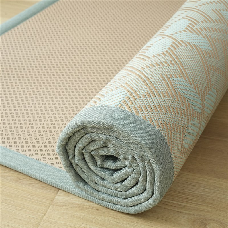 凉席日式榻榻米地垫加厚打地舖专用睡垫儿童爬行垫夏天藤蓆地毯