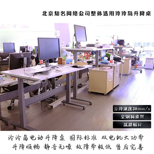 泠泠岛电动升降桌站立办公桌电脑台式桌升降书桌移动桌