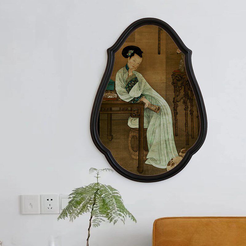 《仕女图》法式中国风复古人物装饰画创意卧室床头背景墙上挂画