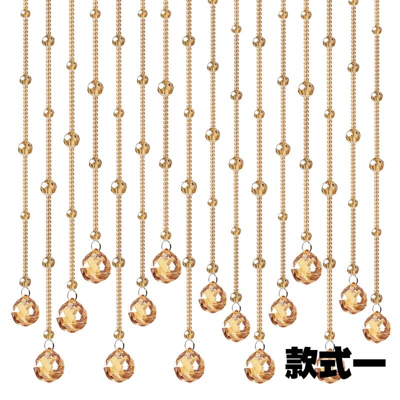 水晶珠帘门帘客厅隔断帘过道装饰入户玄关吊饰新款串珠挂帘免打孔