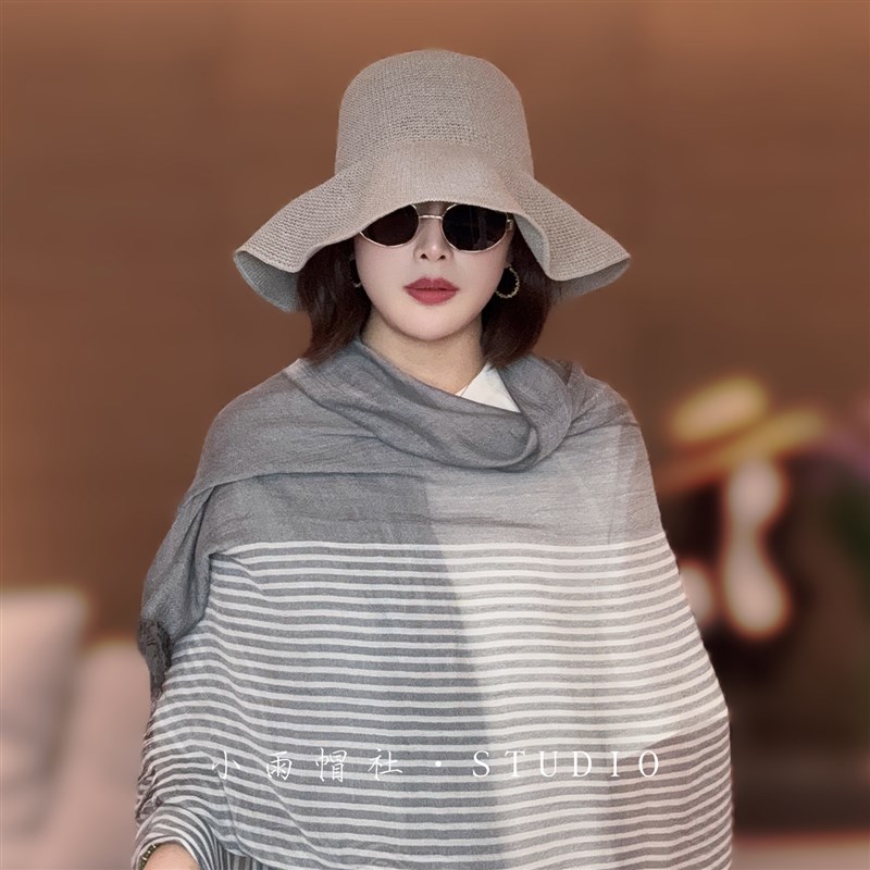 慵懒度假披肩围巾百搭柔软莫代尔条纹男女护颈披肩防晒丝巾夏