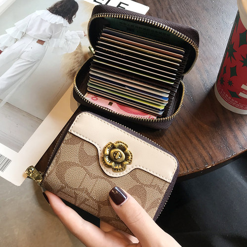 卡包女小巧多卡位精致高档小众超薄款风琴拉链短款2021年新款网红