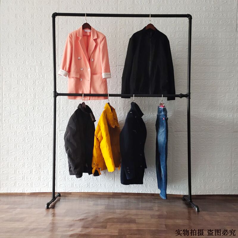 服装店展示架水管龙门架落地架衣帽架单杠晾衣架铁艺挂衣服架包邮