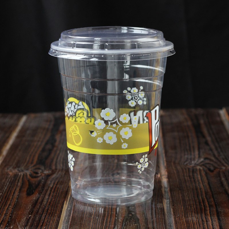 32A 1000ml一次性加厚高透塑料爆米花桶杯带盖食品包装塑杯100套