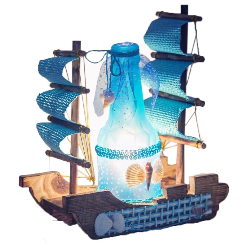 漂流瓶帆船桌面摆件生日礼物女生女友闺蜜二十岁高级感治愈小夜灯