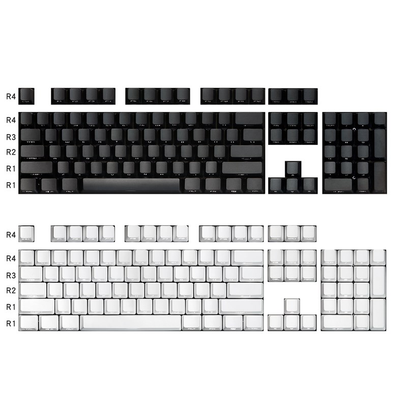 PBT侧刻透光键帽黑白色机械键盘适用 客制化OEM 68/980/75/87键帽图片