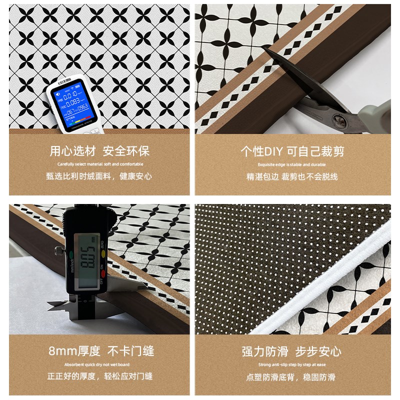 入户门地垫轻奢高级感家用免洗可擦脚垫卧室玄关室内门前垫可裁剪