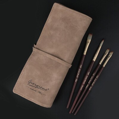 乔尔乔内水彩画笔套装圆头扁头刷子刮刀油画丙烯水粉便携24件套装