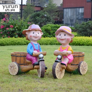 饰摆件花园庭院景观雕塑小品可爱动物蜜蜂 户外园林卡通人物花缸装