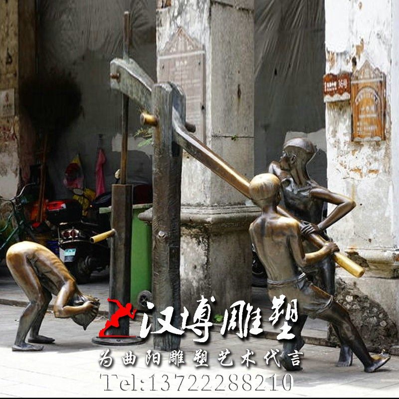玻璃钢人物雕塑武汉江汉路步行街雕塑热干面文化艺术传统装饰定制