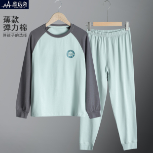 家居服套装 胖男童秋衣秋裤 15岁16 中大童大码 秋装 套装 加肥加大新款