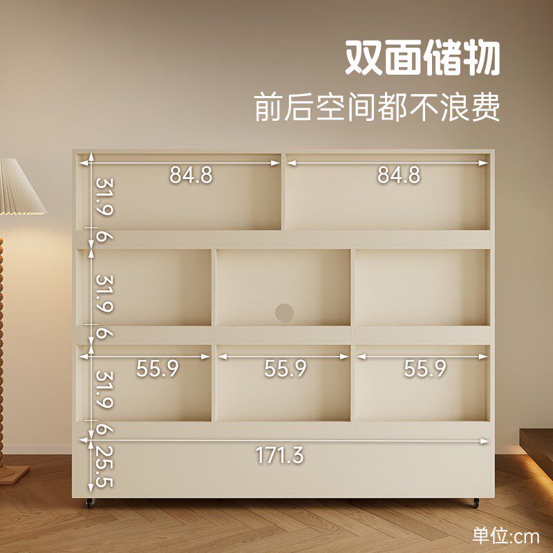 法式可移动电视柜带轮客厅卧室电视架大容量收纳储物柜移动式斗柜