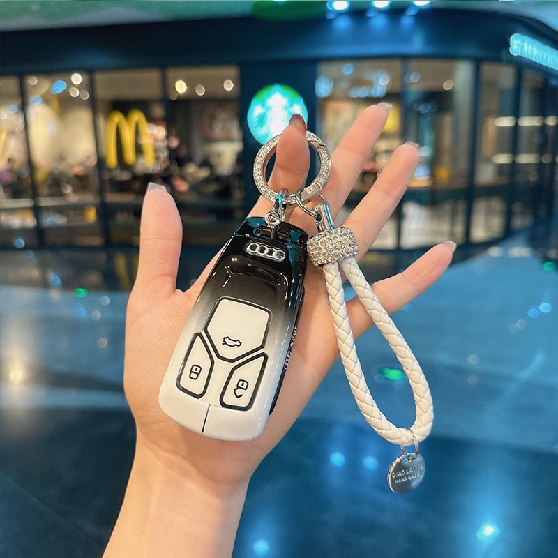奥迪新a4l钥匙套a3l/a6l/q5l/q7/q8/q3/q2l/a5/a8l壳高档女包扣