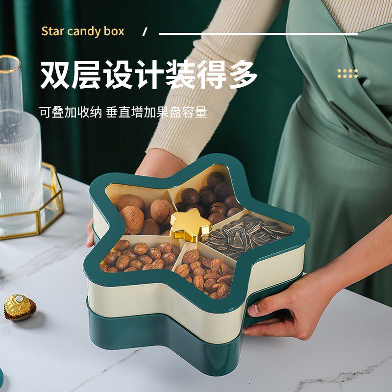 2023新款糖果盘干果收纳盒家用客厅茶几坚果零食瓜子过年水果盘