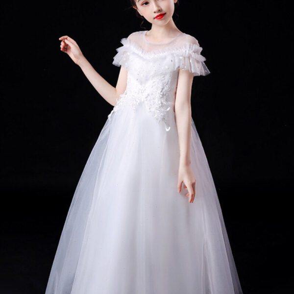 花童公主裙夏季十岁女孩生日胖女童大码走秀气质女大童晚礼服170