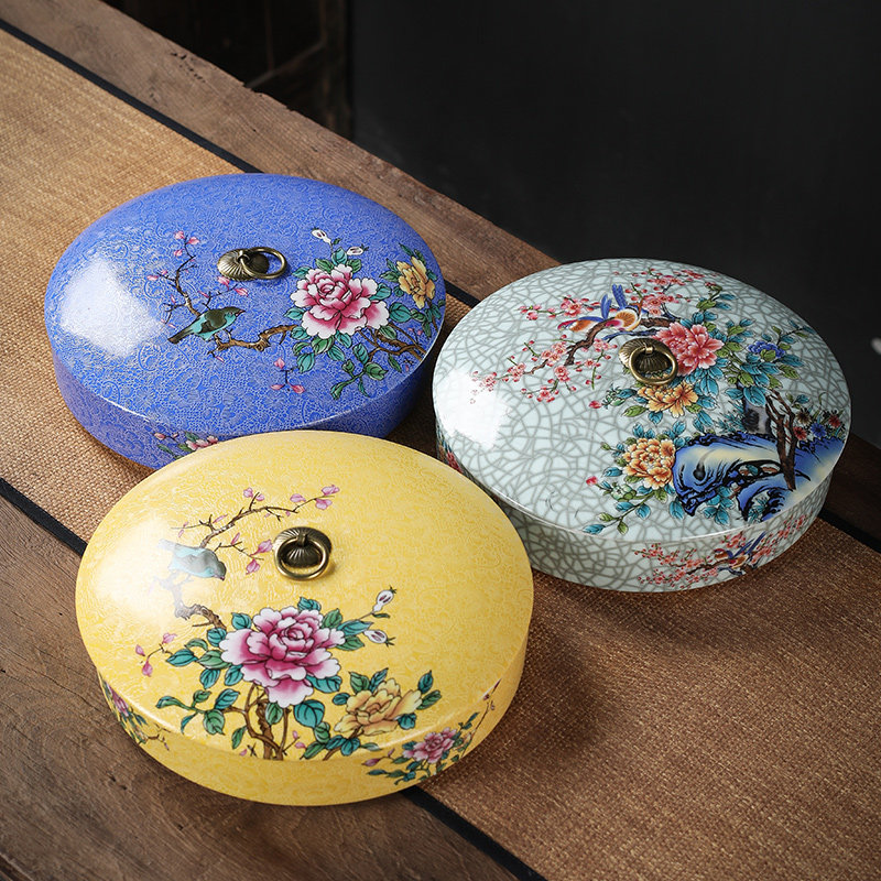 普洱饼礼盒包装高档福鼎白茶收纳盒357克茶叶罐陶瓷茶盒空盒礼品