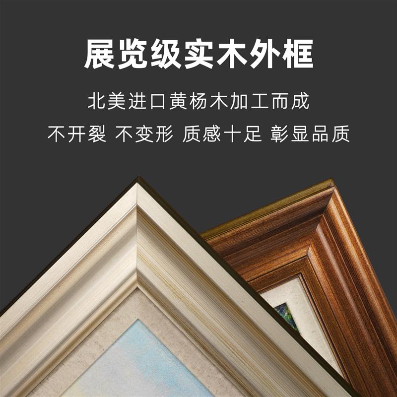 风色粉红玫瑰花卉油画欧式玄关美式走廊客厅竖版实木框装饰画挂画