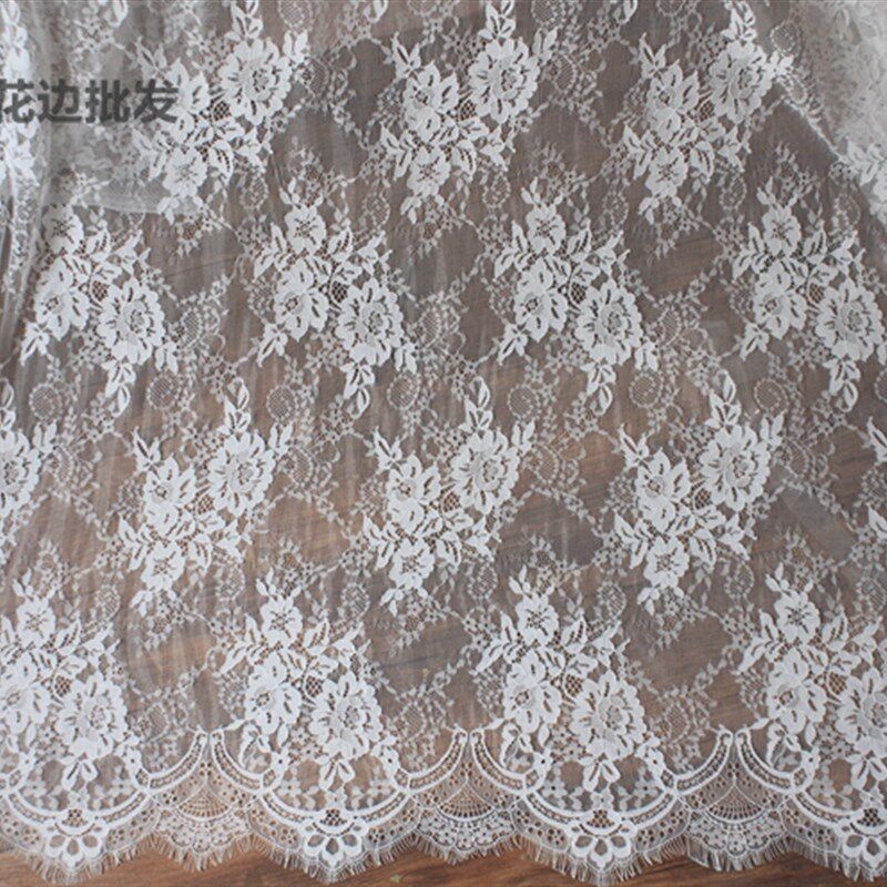 3米出口厚版蕾丝布料面料 diy窗帘服装婚庆背景装饰材料睫毛花边