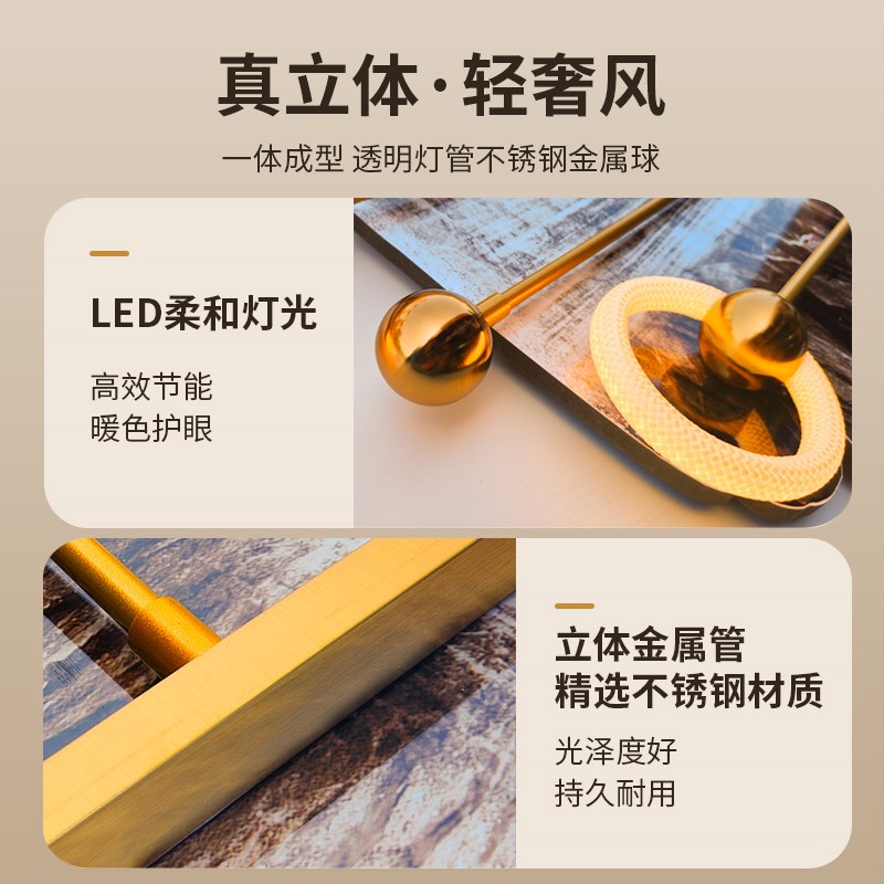 新中式玄关装饰画立体轻奢锦鲤壁灯挂画过道走廊尽头高档大气壁画