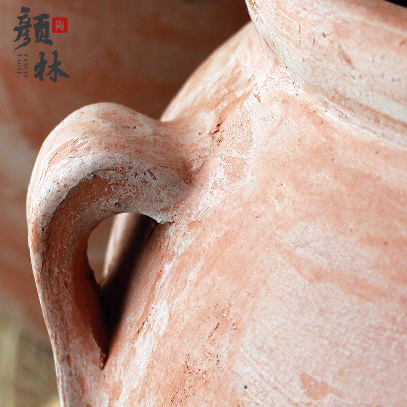 美版大陶罐落地大陶器景观花盆粗陶大高盆红陶大罐庭院大号陶罐子