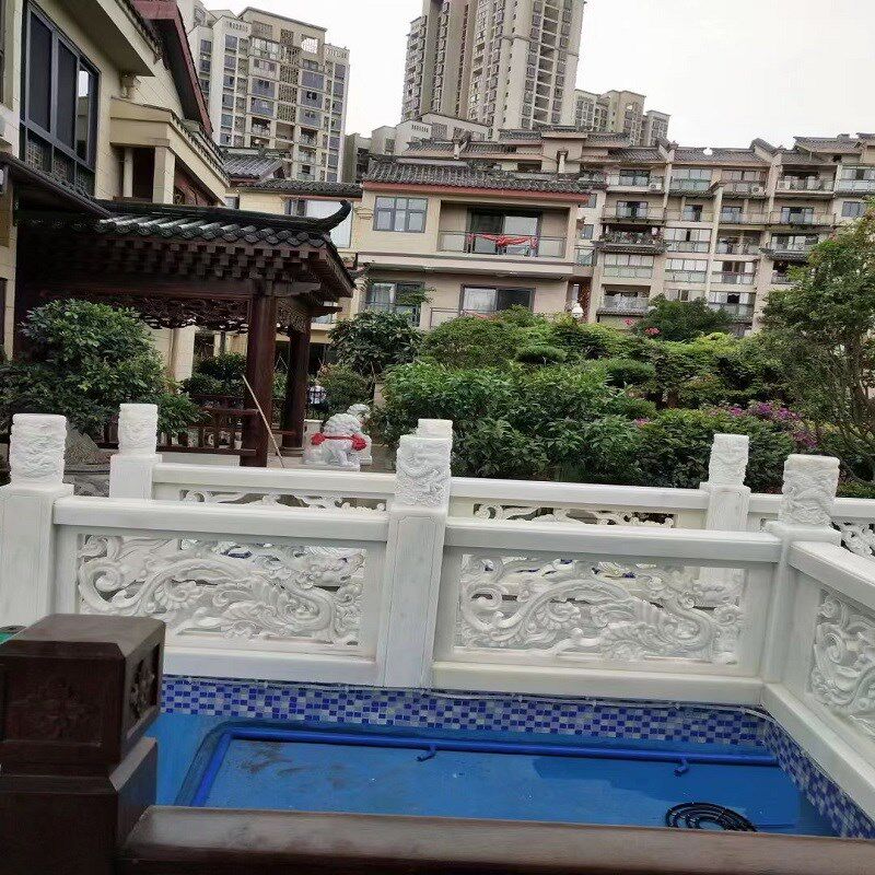石雕旗台栏杆汉白玉升旗台围栏学校政府桥梁栏板拱桥中式庭院护栏