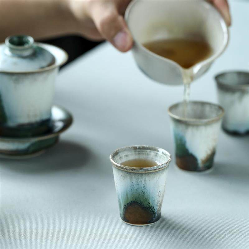 可养松针盖碗景德镇陶瓷三才泡茶碗茶杯单个功夫茶具大号防烫套装