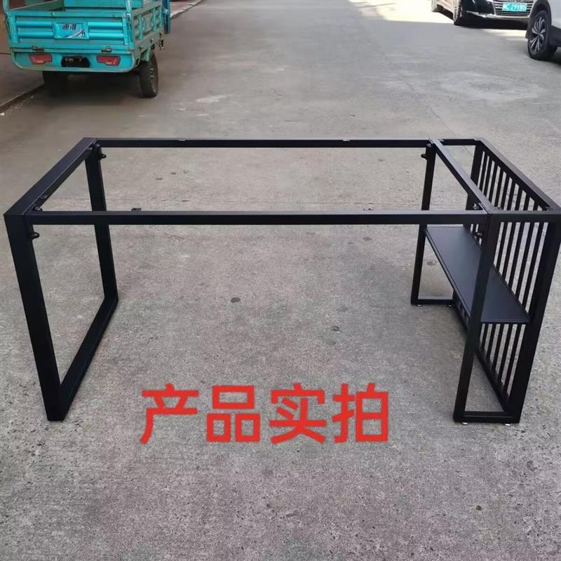 岩板桌架铁艺钢书桌脚办公桌腿支架桌子脚大理石木板金属隔层桌架