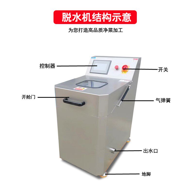 蔬菜脱水机变频商用全自动果蔬甩干机电动小型食品腐竹菜馅甩水机