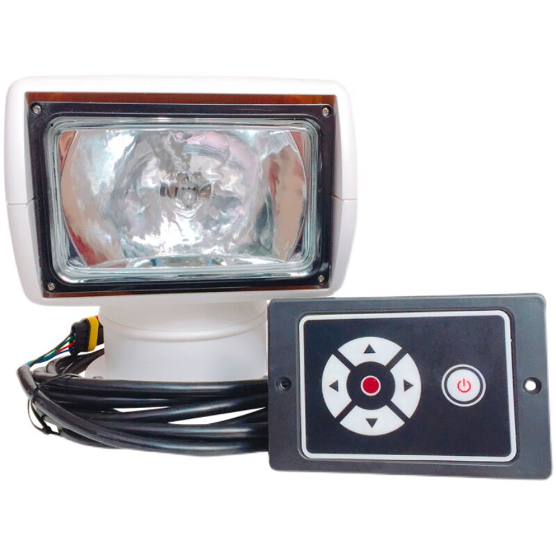 游艇遥控探照灯船用搜索灯12V24V卤素氙气灯快艇钓鱼艇有线遥控