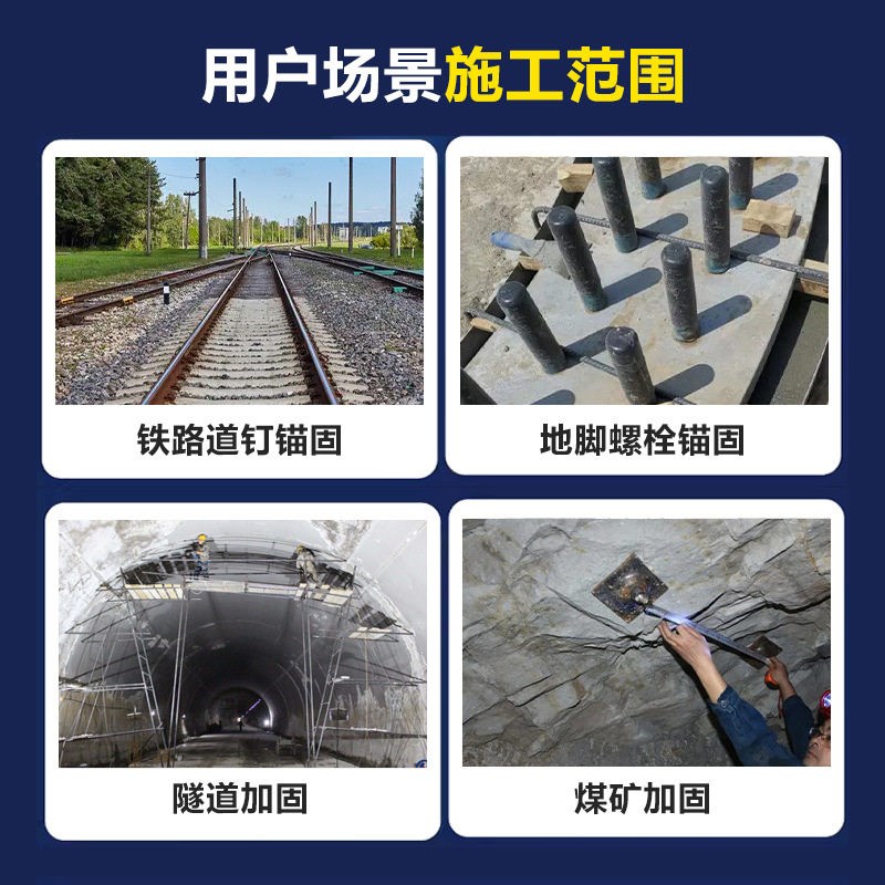 道钉锚固剂地脚螺栓桥梁支座高速隧道混凝土铁路轨枕钢筋封锚砂浆