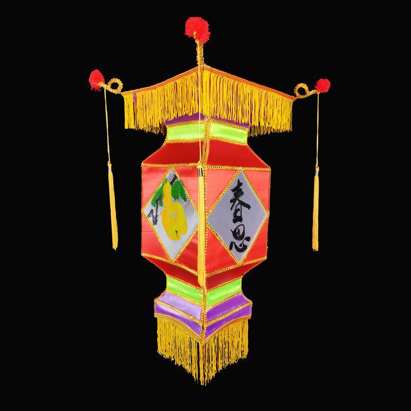 仿古宫灯中式六角绸布灯笼春节元宵花灯展出
