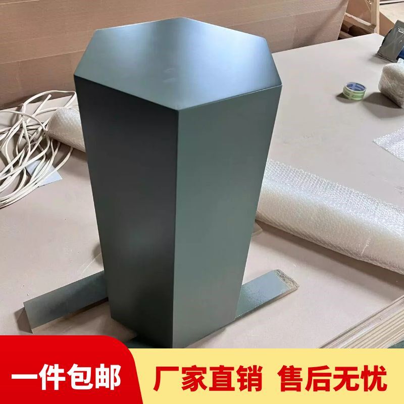 定制六边形展示台木质烤漆展示柜橱窗道具定做发光模特站台底座台