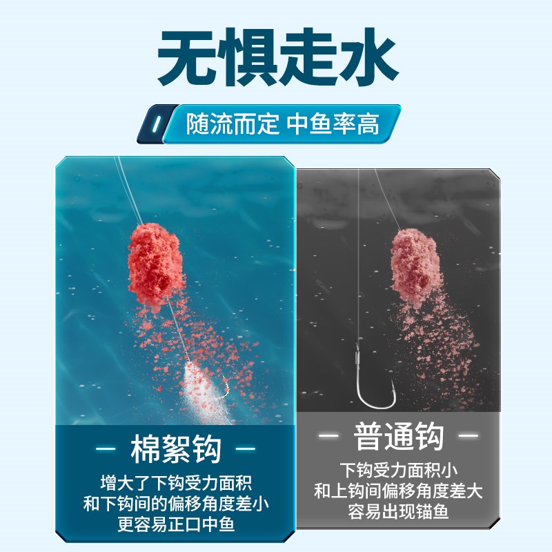 川泽鲢鳙棉花弹簧子线双钩钓组鱼钩绑好成品新关东专用正品鱼钩