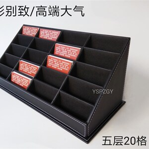 大容量高档皮地产酒店名片收纳架售楼前台名片座多层20格定做商务