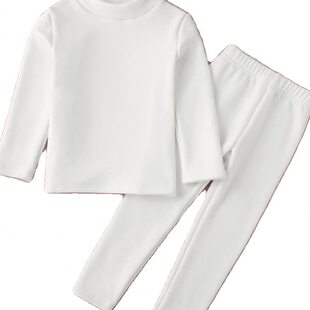 男女童卫衣打底衫2023新款冬装加绒套装中大童T恤高领保暖一体绒