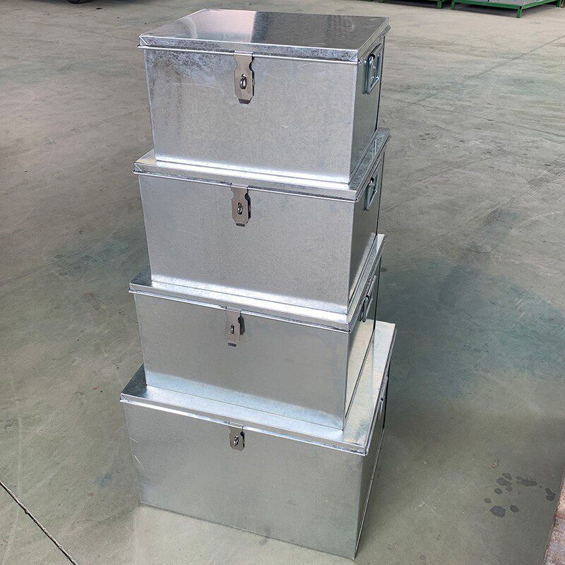 铁箱子工业用带锁白铁加盖带盖子加厚重型工具箱大号手提金属工具