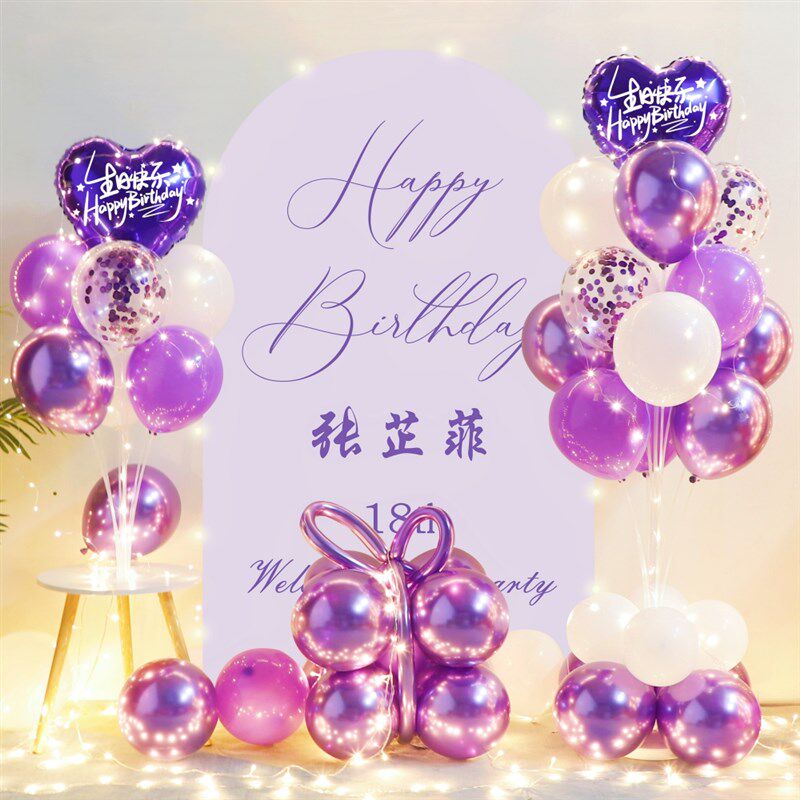儿童生日派对装饰气球立柱支架摆件男宝宝周岁海报背景墙场景布置