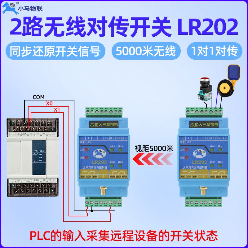 远程无线水位控制器2路开关量传输模块遥控信号发射器接收器lr202