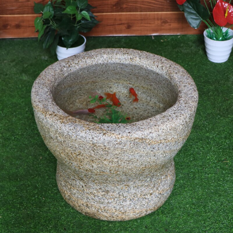 老石盆老石槽养鱼池花盆黄锈石青石盆石头鱼缸水缸荷花缸庭院摆件