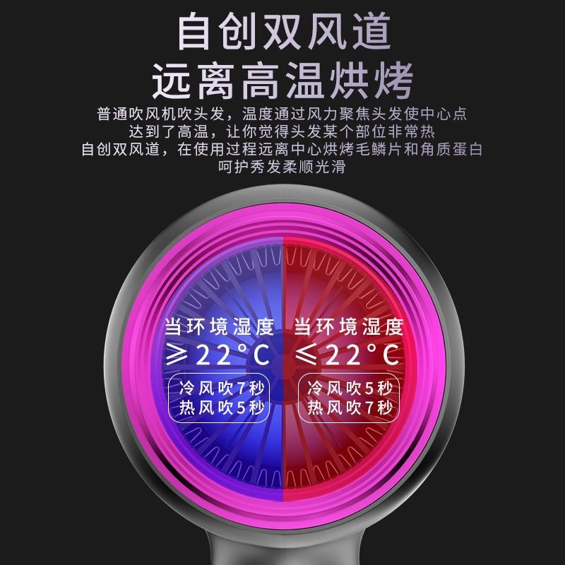 家用大功率负离子电吹风机理发店发廊蓝光护发静音筒冷热静音吹风